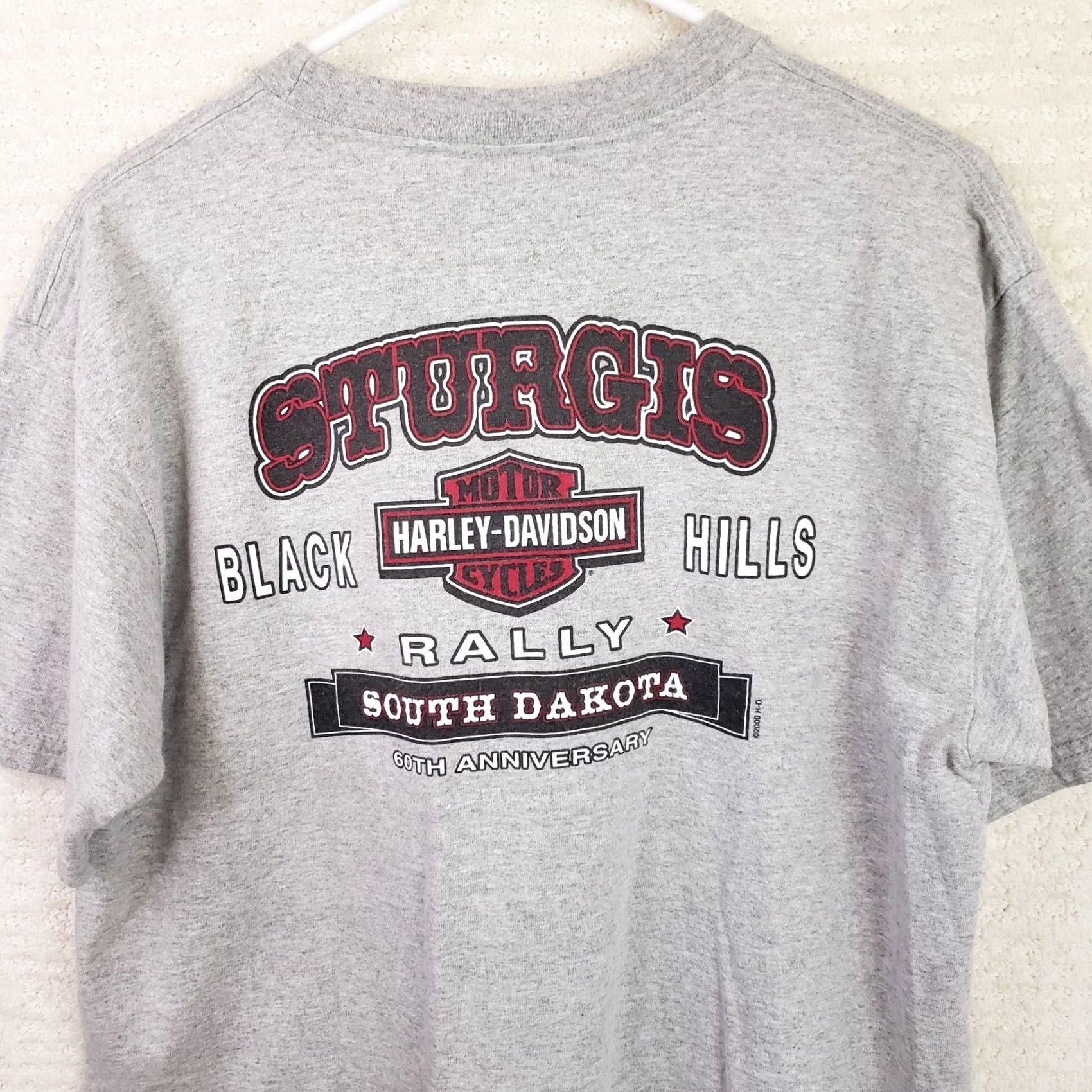 Harley Davidson VINTAGE Harley-Davidson T-Shirt Motorcycle Adult L Gray 2000 Sturgis Black Hills Rally Mens Size US L / EU 52-54 / 3 - 7 Thumbnail