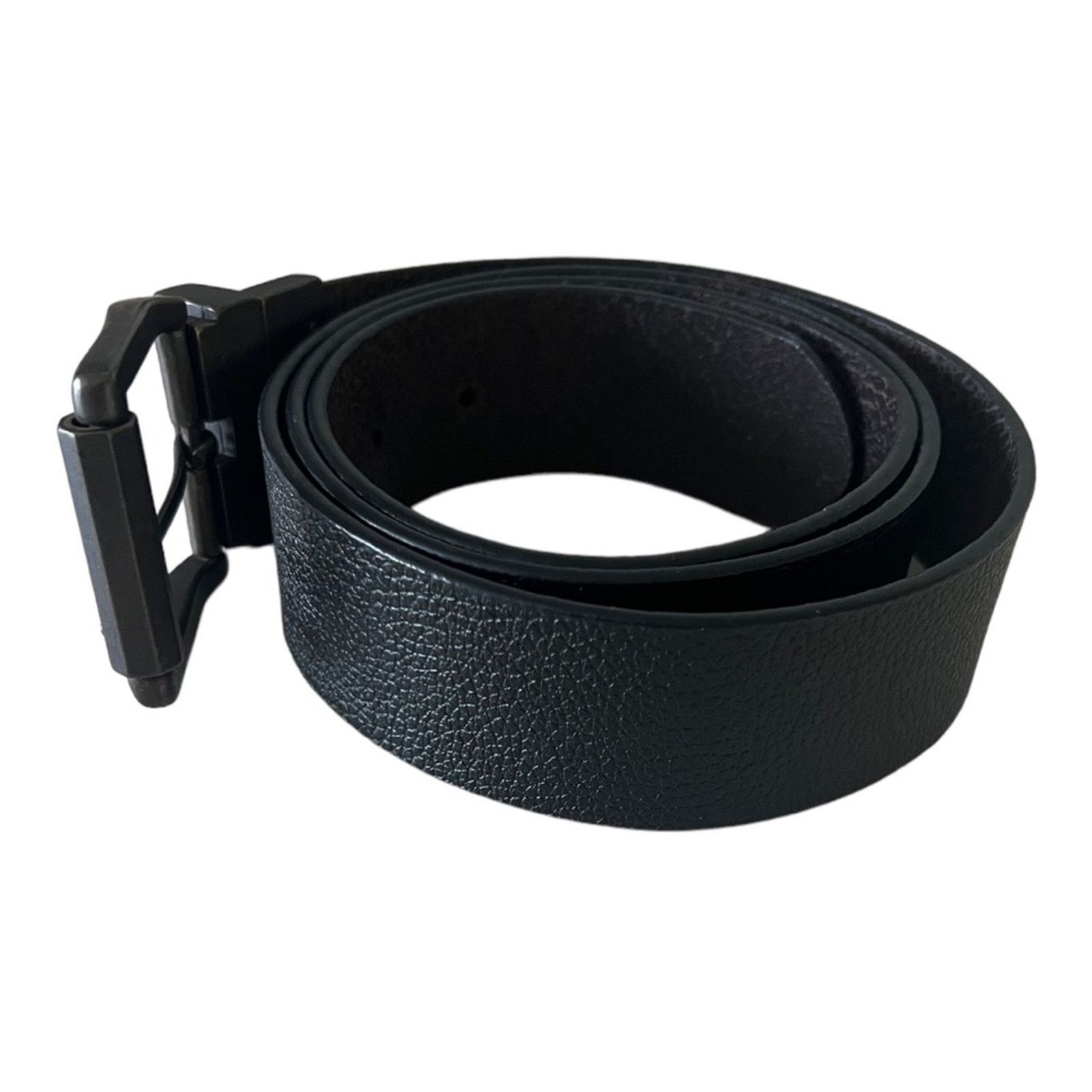 Vintage Black Men Leather Formal Belt Size 42 Size ONE SIZE - 2 Thumbnail