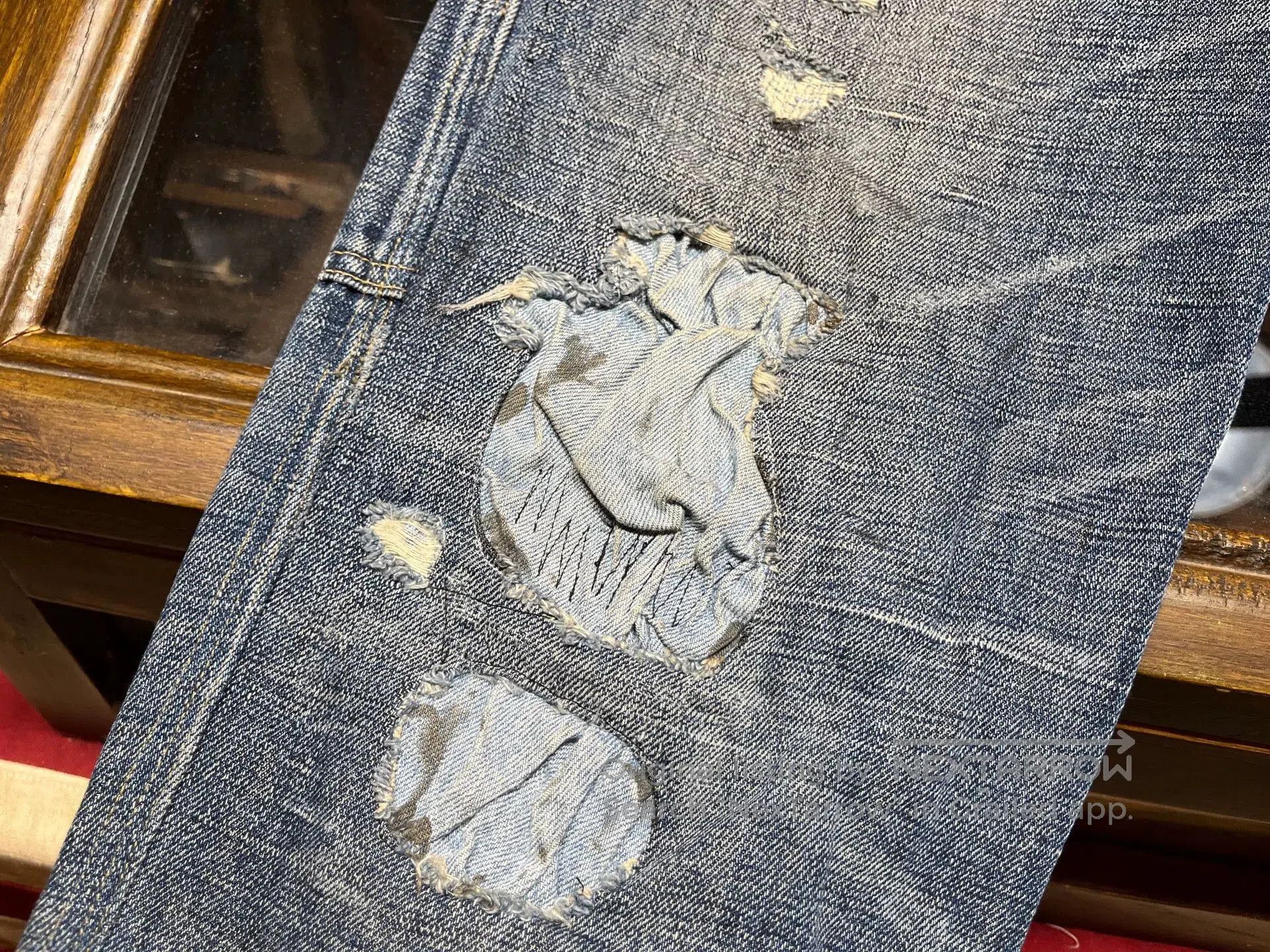 RRL Ralph Lauren distressed rrl patchwork denim jeans. Size US 30 / EU 46 - 8 Thumbnail
