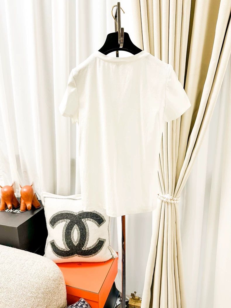 Chanel Chanel White beaded short-sleeved T-shirt Size XXS / US 00 / IT 34 - 9 Thumbnail