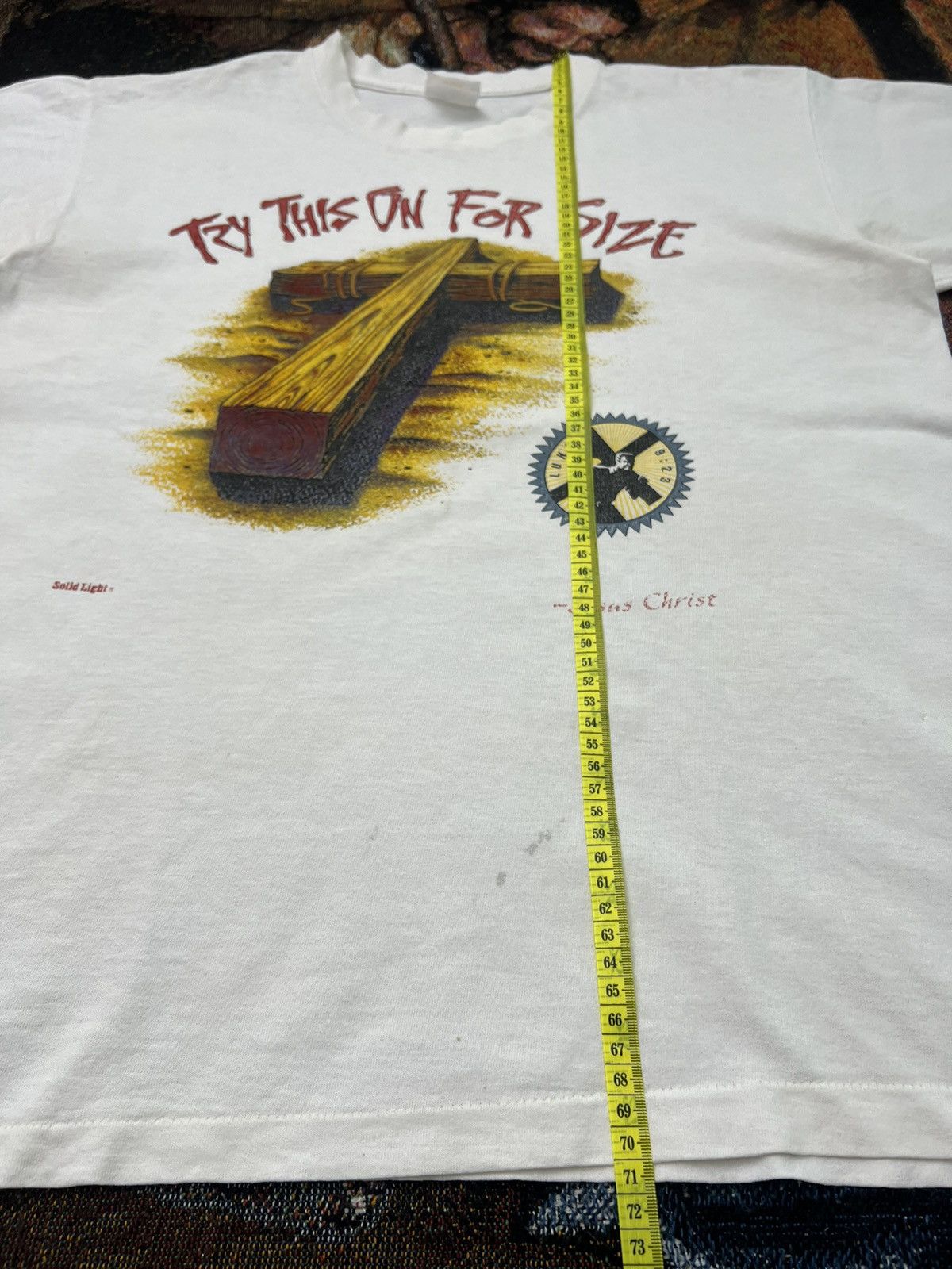 Vintage Vintage "Try This On For Size" Jesus Tee by Solid Light Size US L / EU 52-54 / 3 - 9 Thumbnail