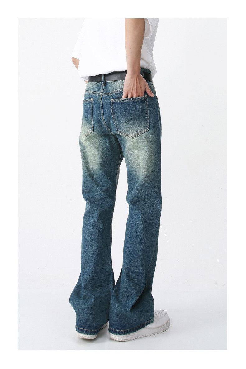 Japanese Brand × Jean Vintage distressed flared straight jeans Size US 32 / EU 48 - 4 Thumbnail