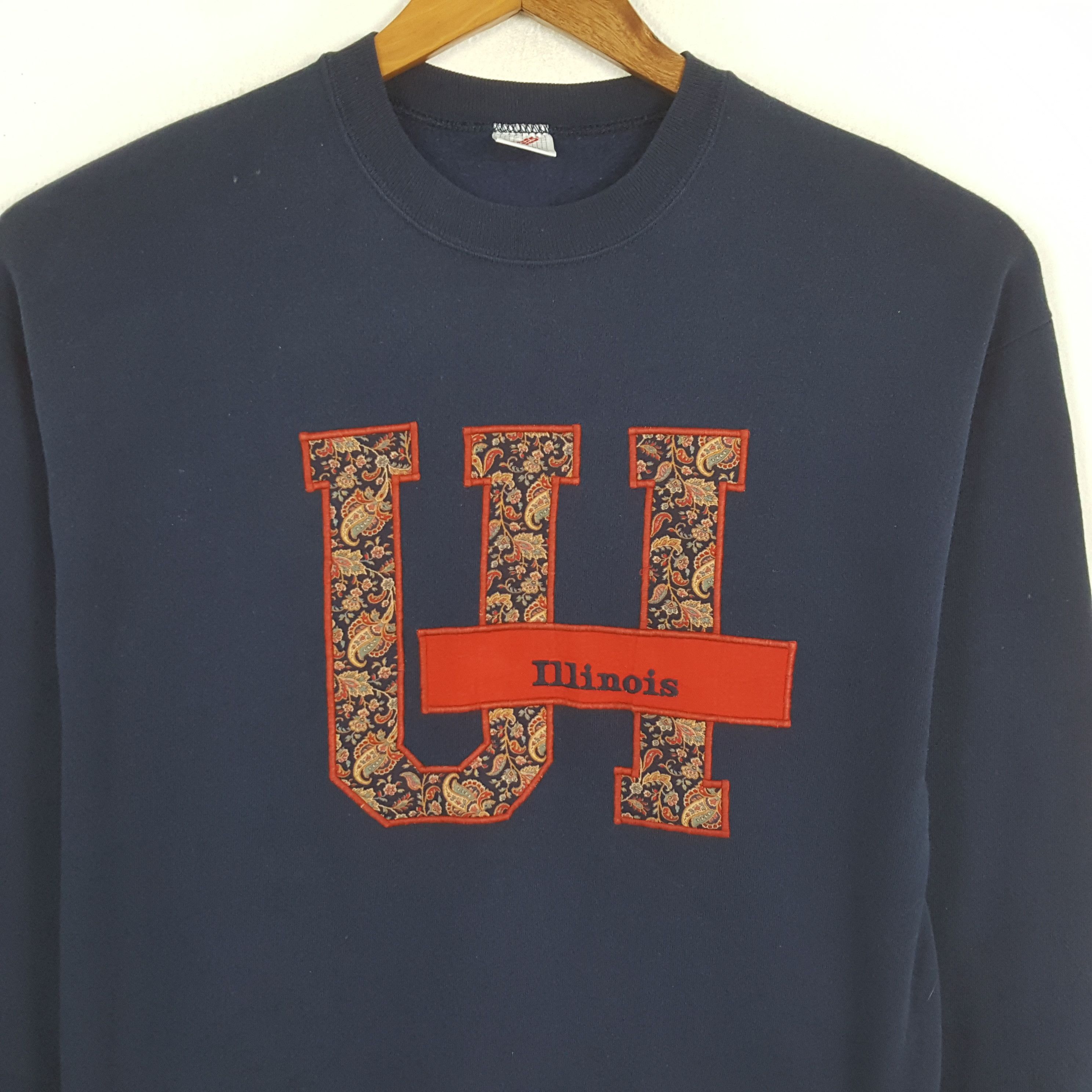 Vintage Vintage 90's UNIVERSITY OF ILLNOIS Promotion Sweatshirts Size US M / EU 48-50 / 2 - 2 Thumbnail