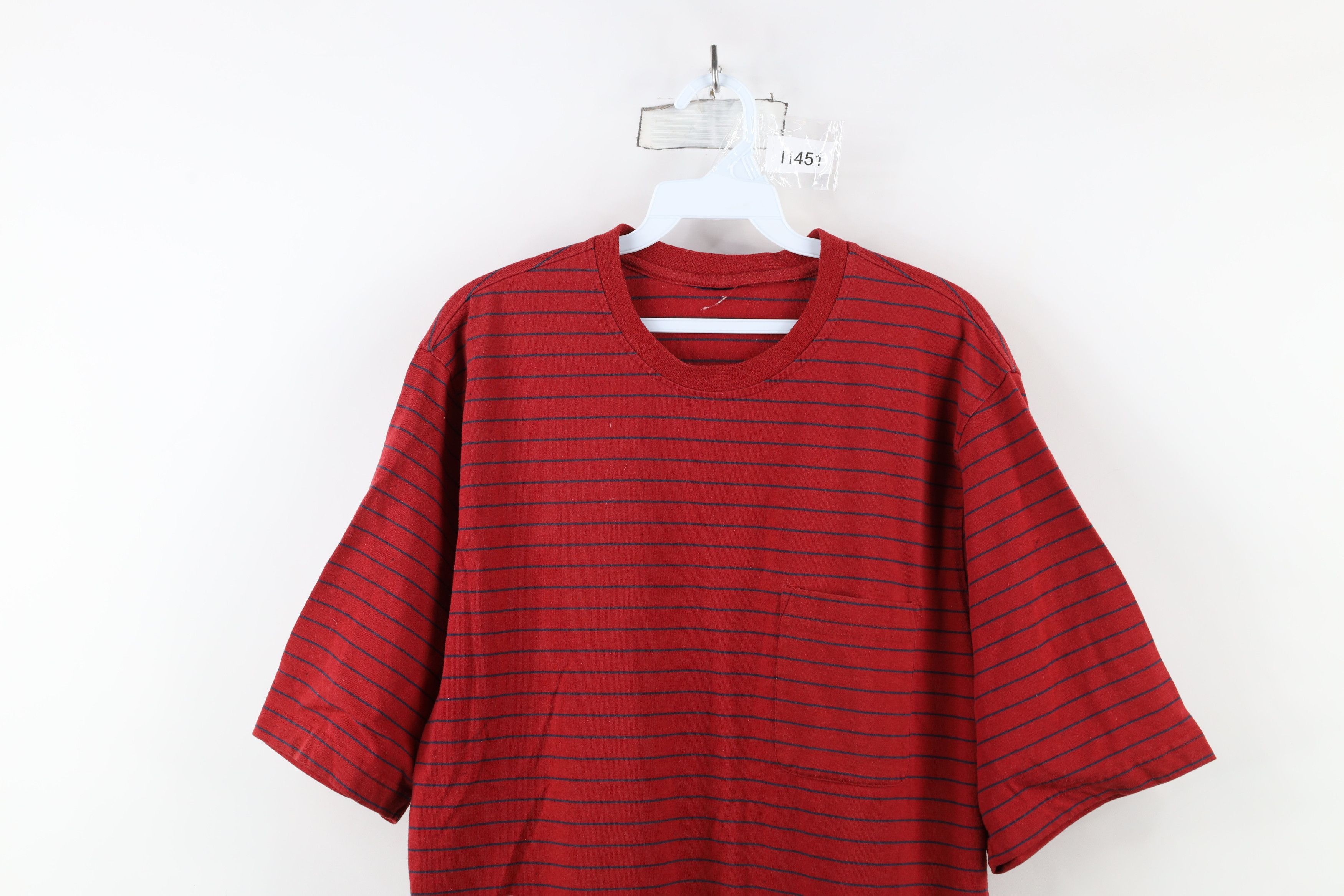 Vintage Vintage 90s Streetwear Striped Short Sleeve T-Shirt Red Size US M / EU 48-50 / 2 - 2 Thumbnail
