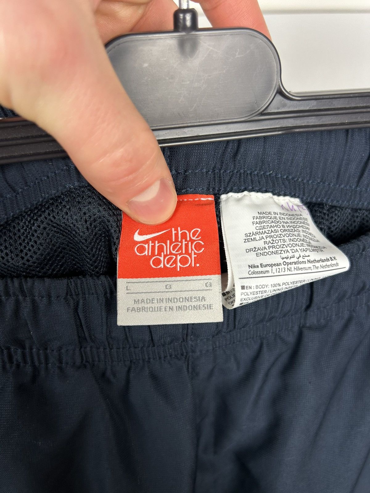 Nike × Vintage Nike Nylon Baggy Swoosh Logo Overisize y2k Pants Joggers Size US 34 / EU 50 - 11 Thumbnail