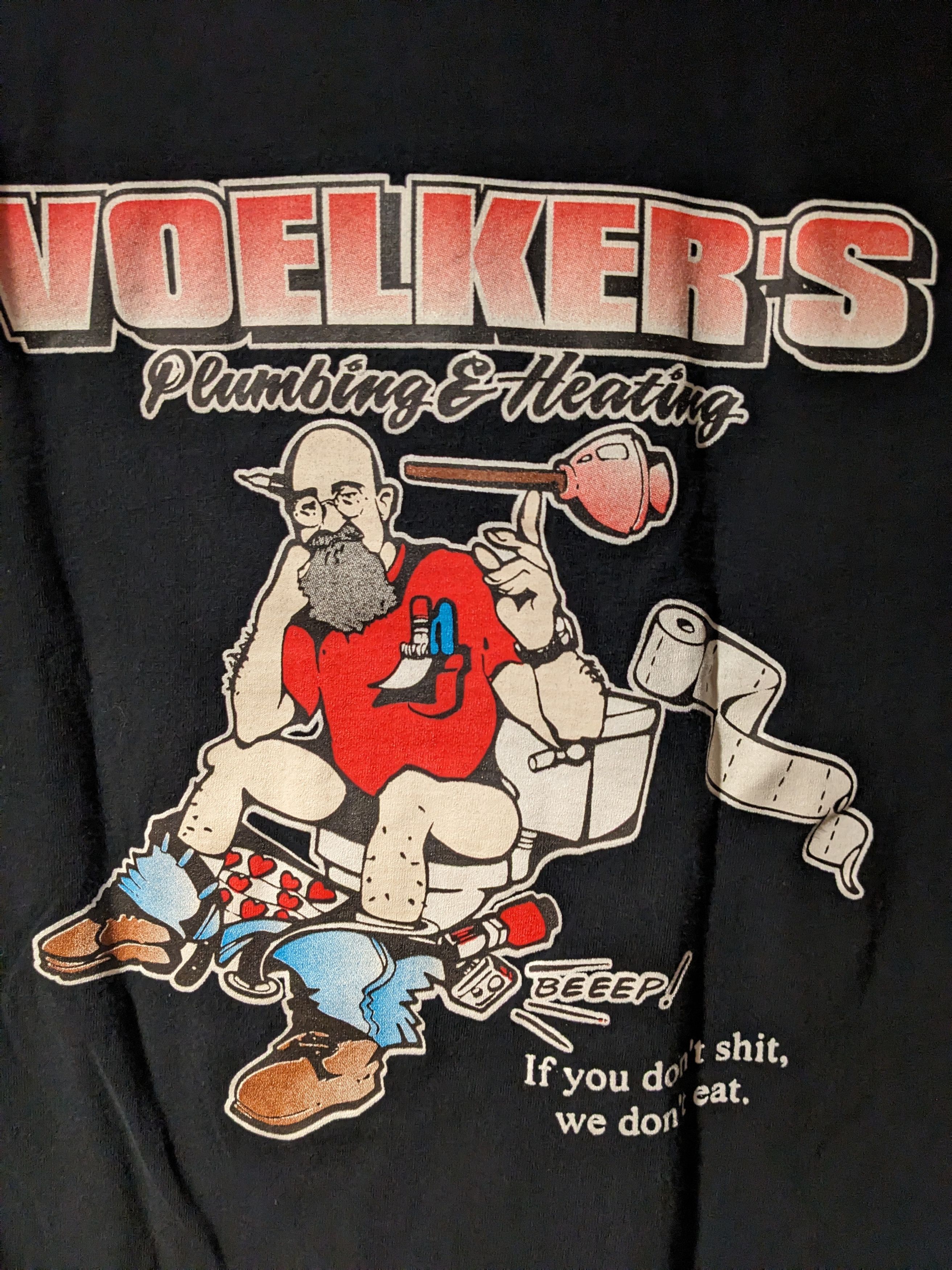 Vintage Vintage 90s Voelker's Plumbing If You Don't Shit T-Shirt Size US L / EU 52-54 / 3 - 2 Thumbnail