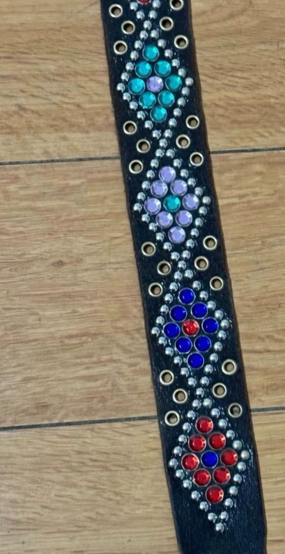 Other Kaki Japanese Diamond Rivet Cracked Cowhide Belt Size ONE SIZE - 2 Thumbnail