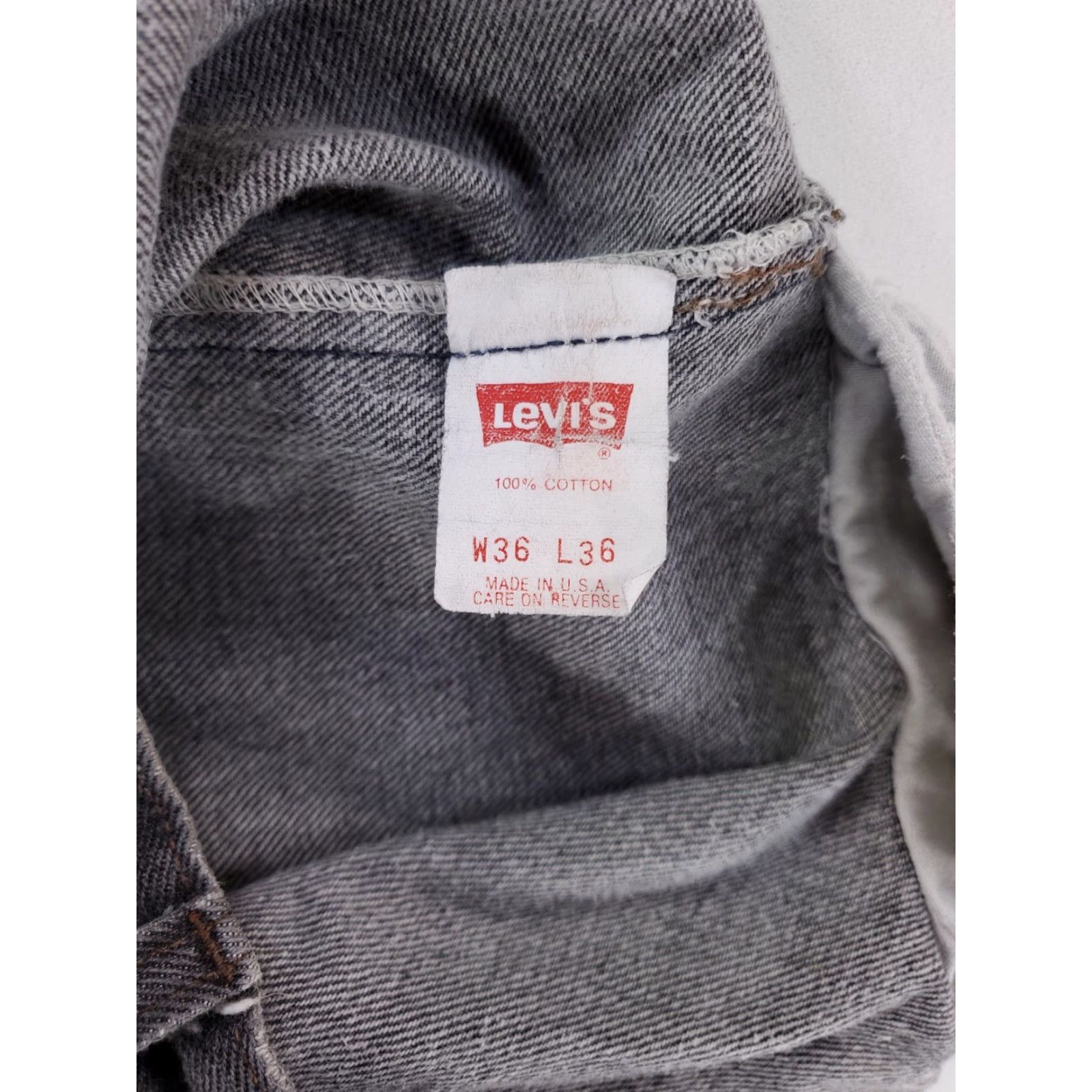 Levi's VINTAGE Levi's 501 Jeans Black Button Fly Mens 34 x 35 Actual 80s Straight Size US 34 / EU 50 - 5 Thumbnail