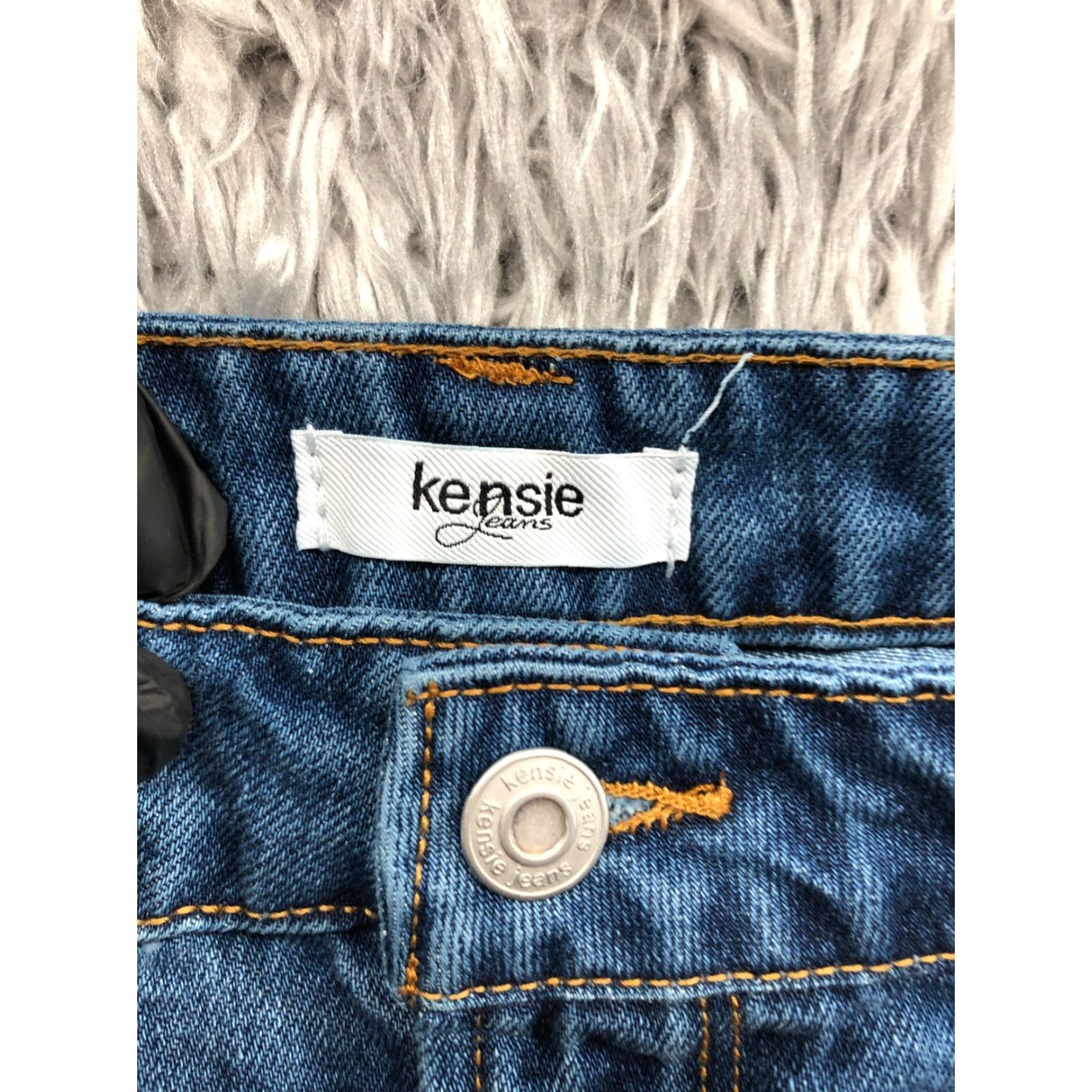 Vintage Kensie Jeans Skirt Womens 6 Blue Denim Midi Straight & Pencil Zip Built in Shorts Stretch Casual All Seasons Size 28" / US 6 / IT 42 - 7 Thumbnail