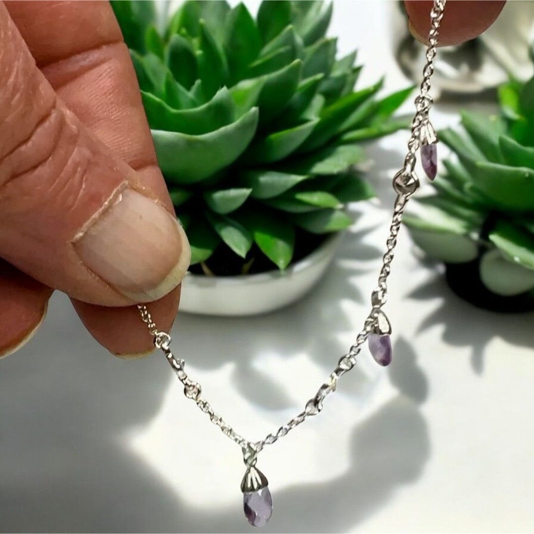 Designer Women's Small Charm Bracelet with Purple and Cubic Zirconia Size ONE SIZE - 2 Thumbnail
