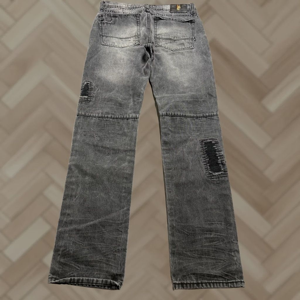 Denime MAKOBI Jeans Mens 32x32 Black Distressed Fade Slim Denim Designer City Size US 32 / EU 48 - 1 Thumbnail