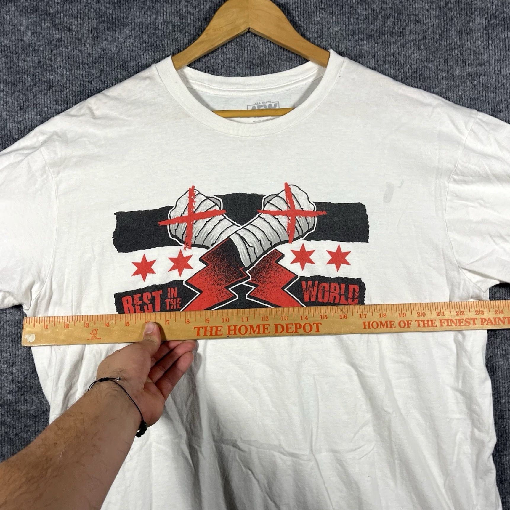Vintage AEW T-Shirt 2XL Mens CM Punk Best In The World White Short Sleeve Logo Breathable Easy Care Regular Spring Summer Nike? Size US XXL / EU 58 / 5 - 5 Thumbnail
