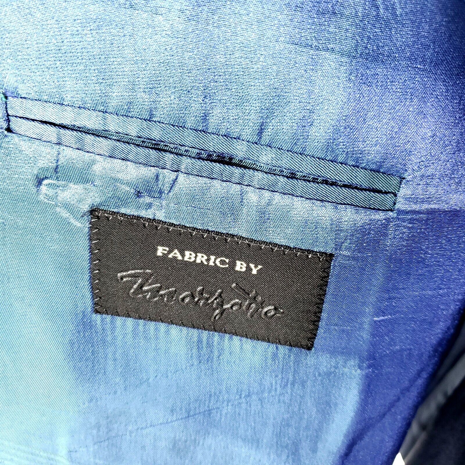 Arnold Brant DAMAGED Arnold Brant Marzotto Wool 3 Button Blazer 48L Blue Size 48L - 10 Thumbnail