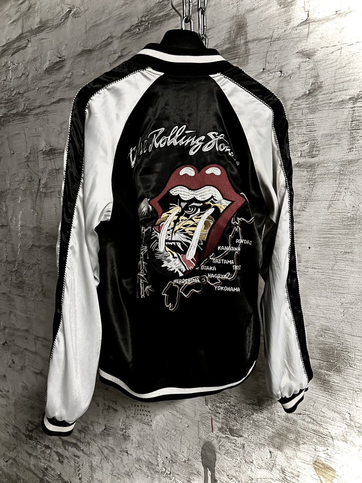 image of Jack Rose Rolling Stones Collage Jacket in Black, Men's (Size Medium)