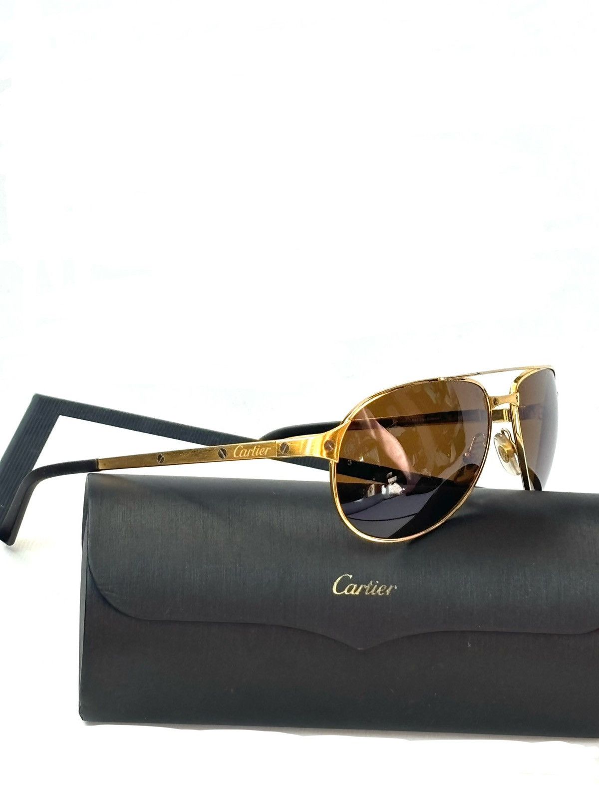image of Cartier Edition Santos Dumont Sunglasses in Gold, Men's