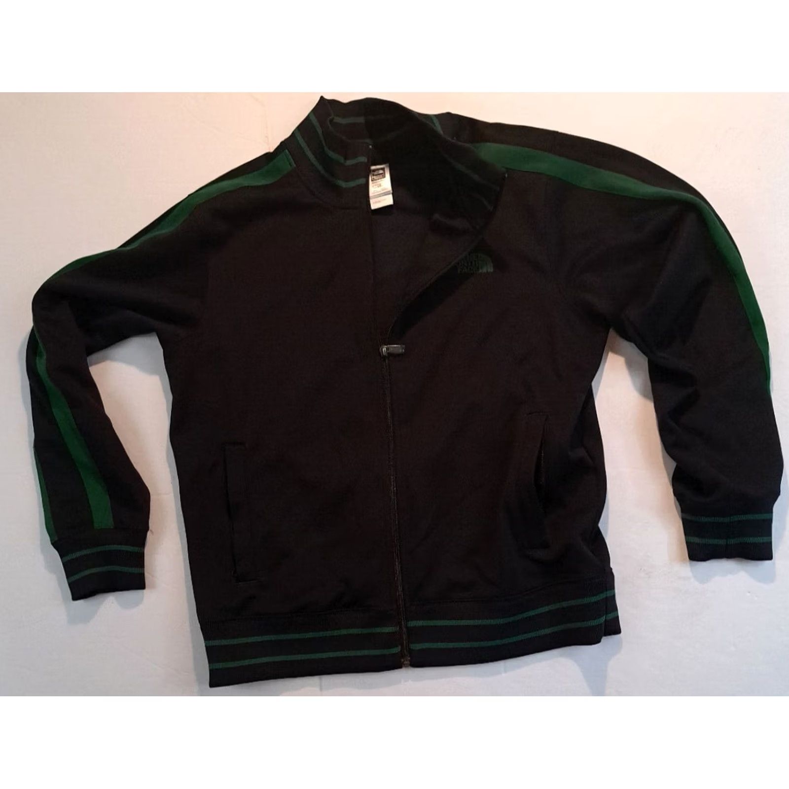 The North Face The North Face Full Zip Track Jacket Gray L Mens Large Dark Grey Green Striped Warm-Up Outdoor Winter Sports Polyester Size US L / EU 52-54 / 3 - 4 Thumbnail