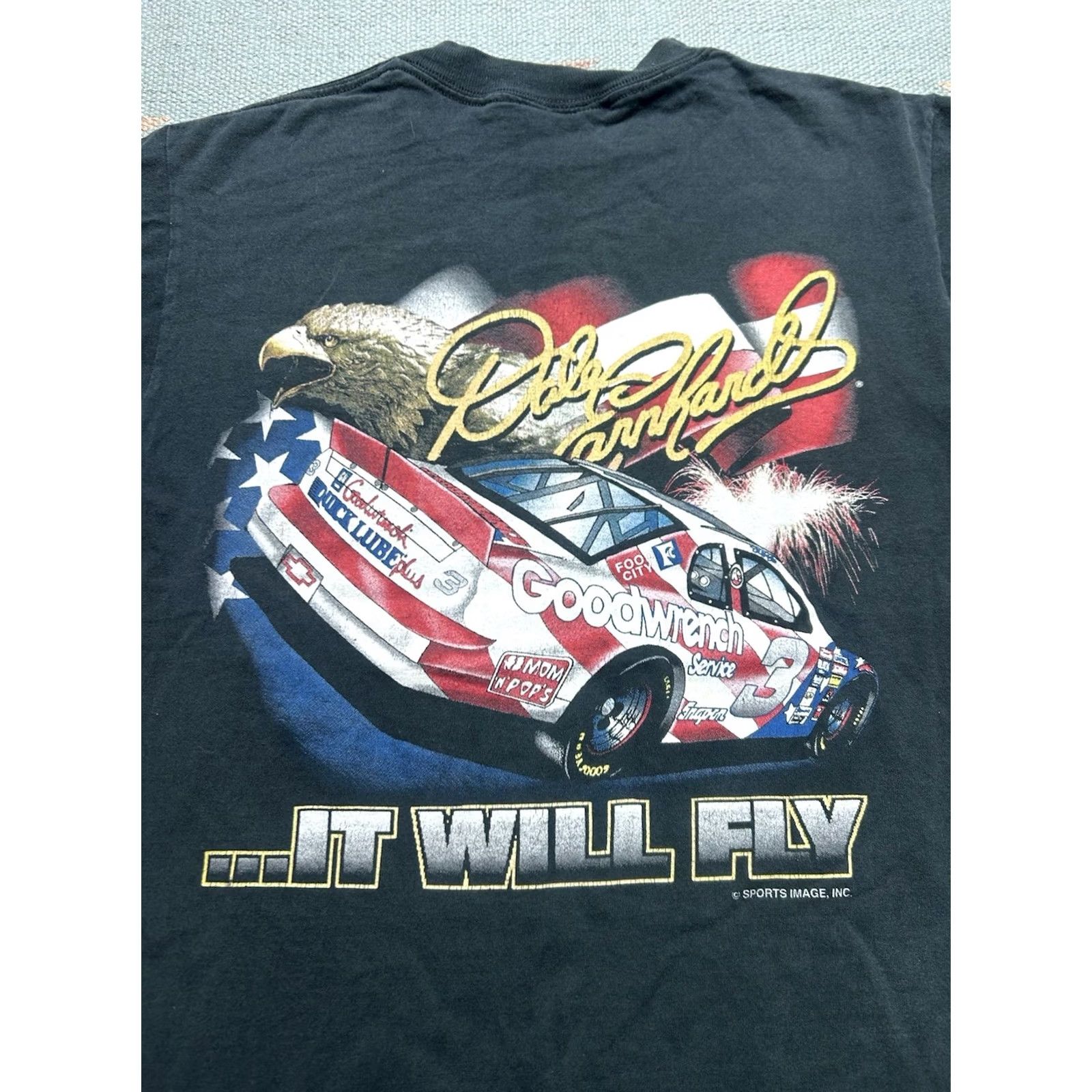NASCAR VINTAGE Dale Earnhardt NASCAR T-Shirt USA Black Medium Mens Shirt Size US M / EU 48-50 / 2 - 3 Thumbnail