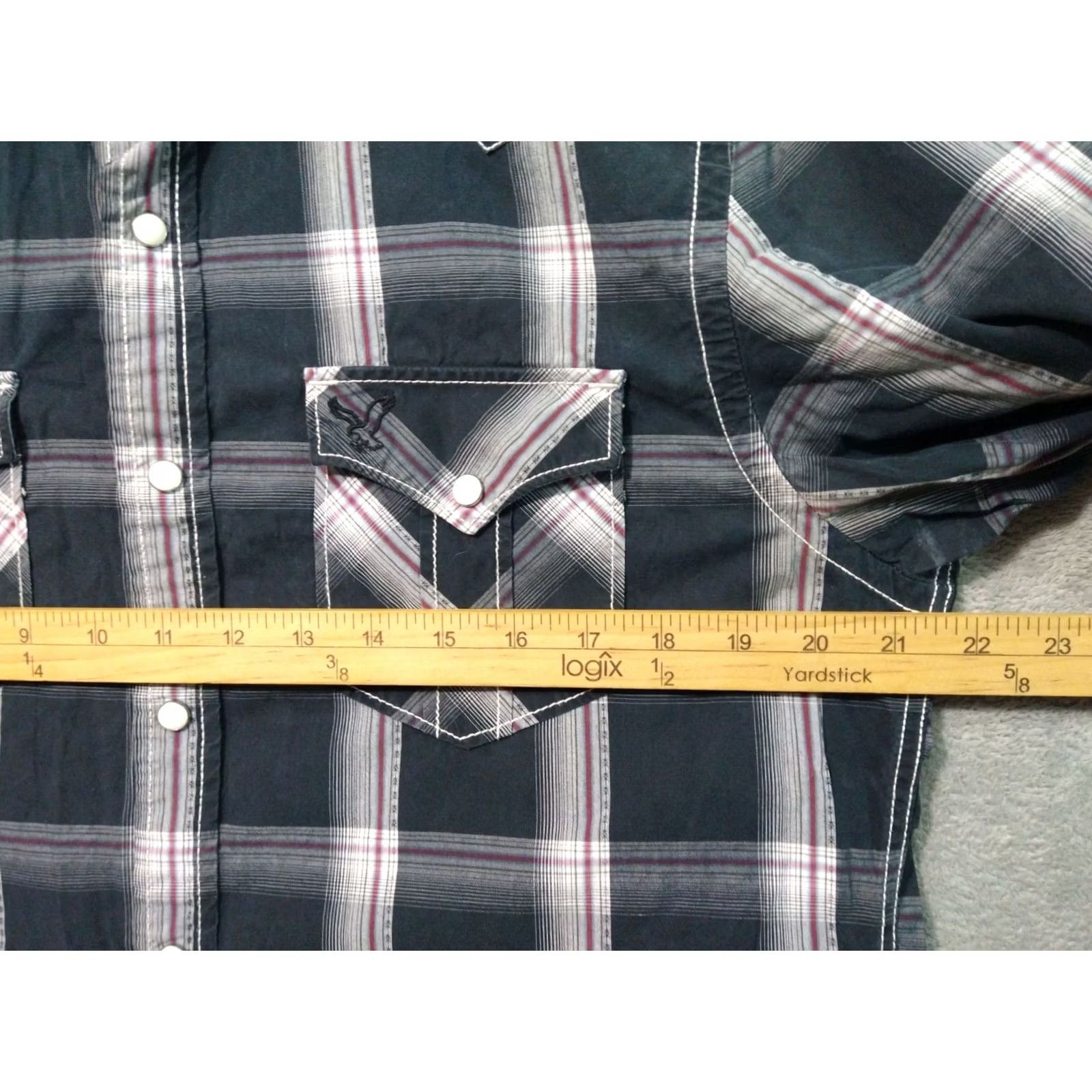Vintage VINTAGE American Eagle Shirt Mens Medium Black Plaid Button-Up Long Sleeve Pearl Snap Western Pocketed Collared 43in Chest Mens Size US M / EU 48-50 / 2 - 5 Thumbnail