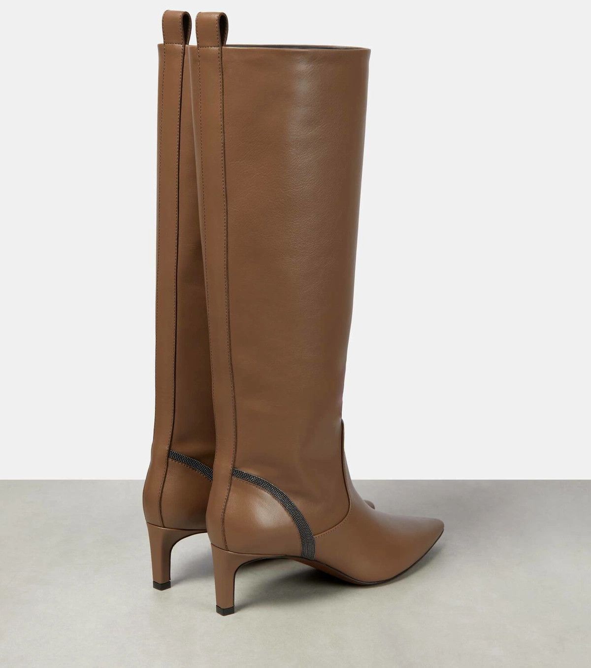 Brunello Cucinelli o1y0725 Leather Boots in Brown Size US 7 / IT 37 - 3 Thumbnail