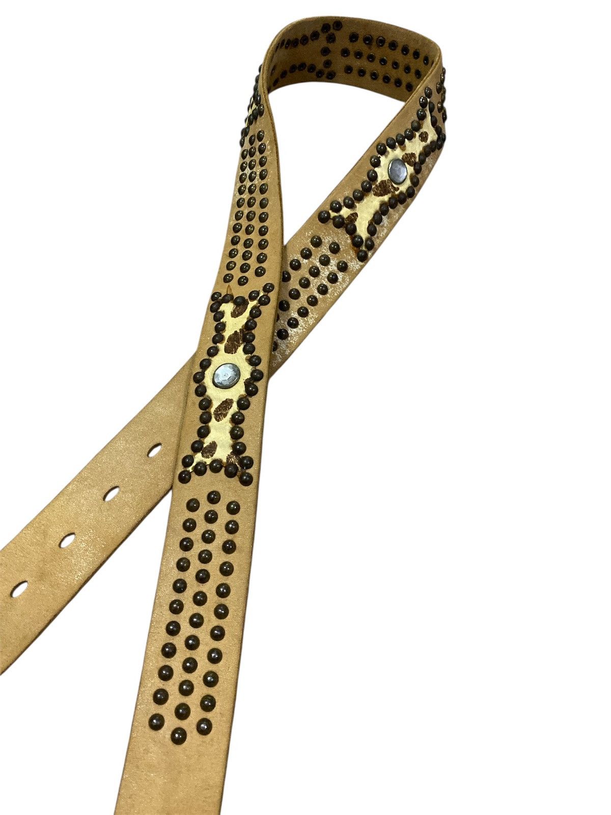 Japanese Brand Studded snake skin leather belt Size ONE SIZE - 2 Thumbnail