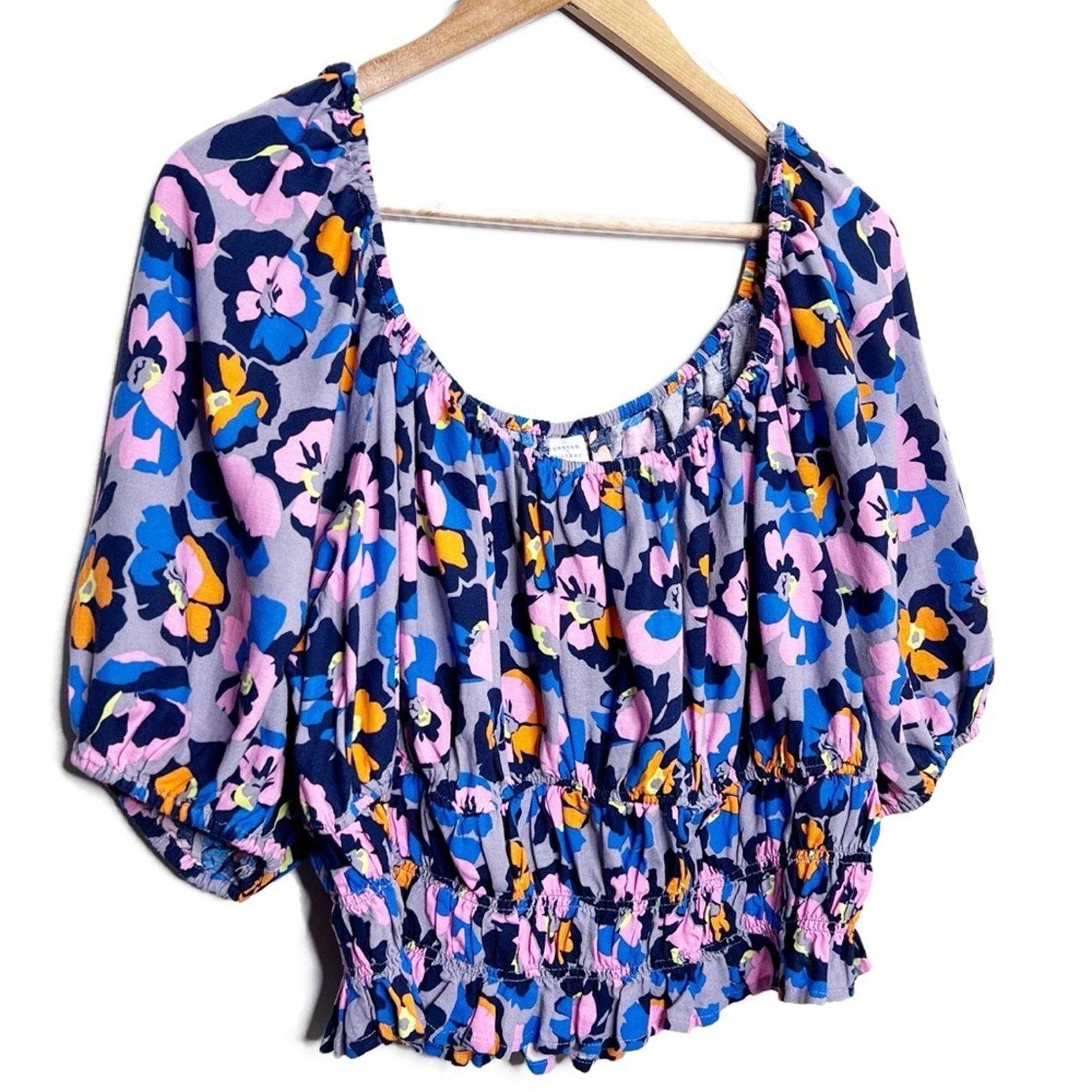 Parker New with Tags Women's Peyton & Parker Floral Smock Blouse Size XL / US 12-14 / IT 48-50 - 5 Thumbnail