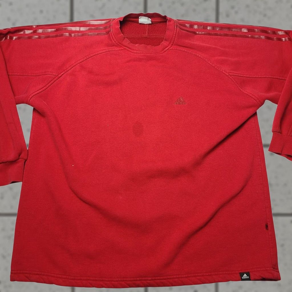Adidas VINTAGE Adidas 90's Red Crewneck Sweatshirt Mens XL 3 Stripes Size US XL / EU 56 / 4 - 1 Thumbnail
