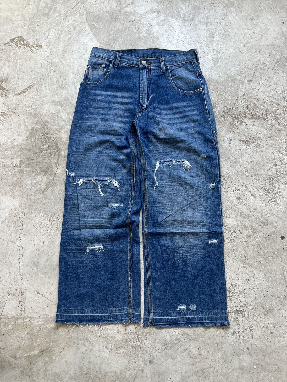 Vintage SLC Japanese Brand Baggy Distressed Pants