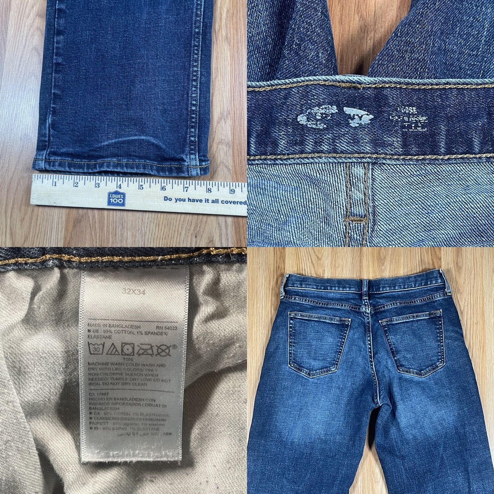 Old Navy Old Navy Jeans Mens 32Wx34L Loose Straight Leg Long Blue Wash Denim Cotton Blend Size US 32 / EU 48 - 8 Thumbnail