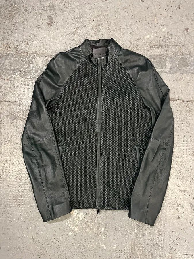 Emporio Armani AW2018 Emporio Armani Grained Hybrid Leather Jacket Size US S / EU 44-46 / 1 - 4 Thumbnail