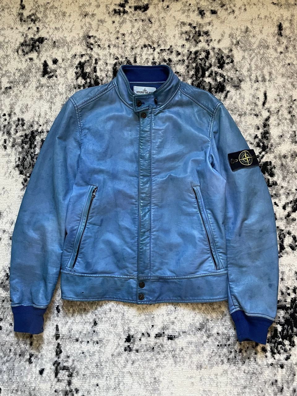 Stone Island Rare Leather Jacket Felpa Lightweight Bomber S