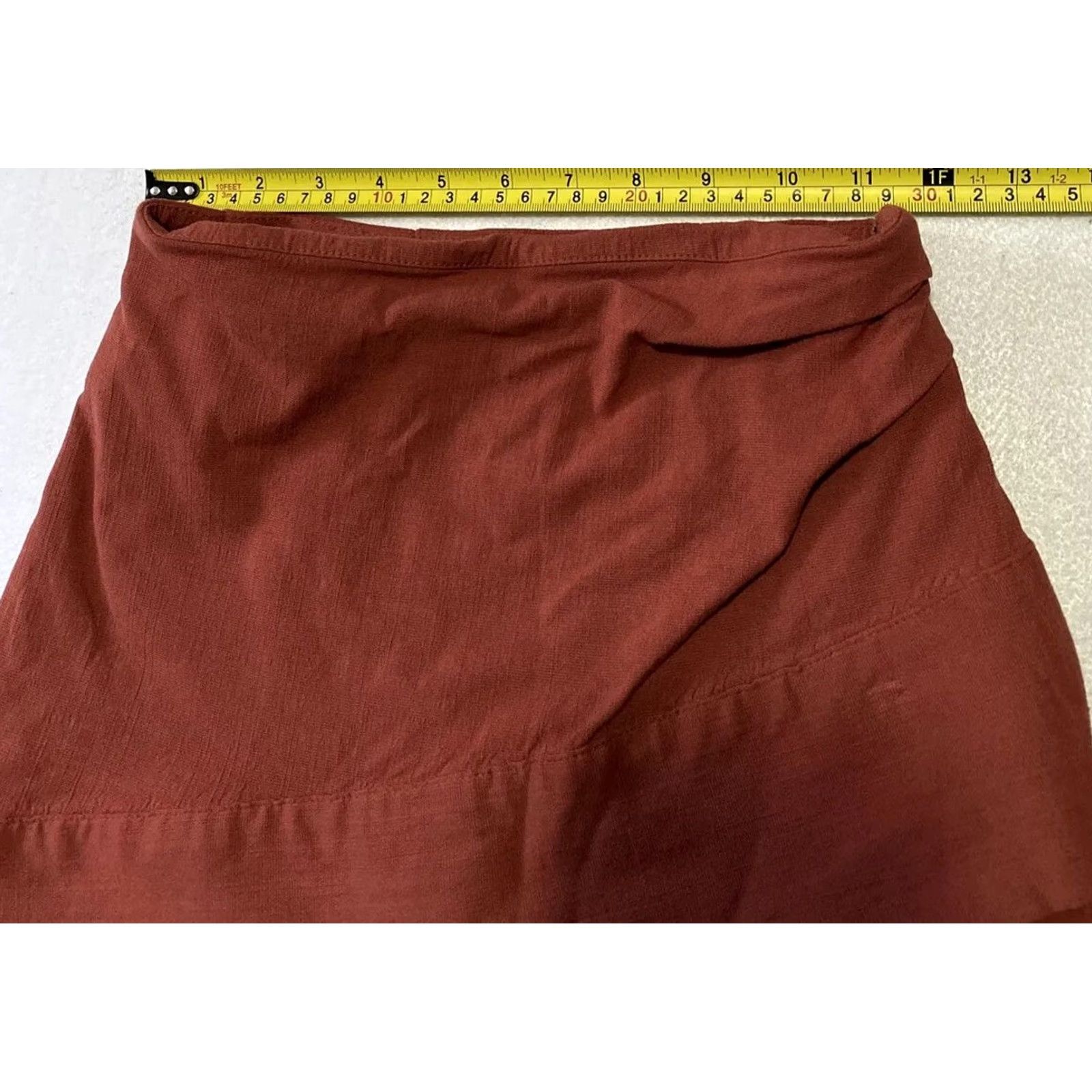 Free People Free People Skirt Womens Size 0 Light Brown Faux Wrap Pull On Short Asymmetric Wrap Front 28-14 Regular Cotton Blend Casual Size 25" / US 0 / IT 36 - 4 Thumbnail