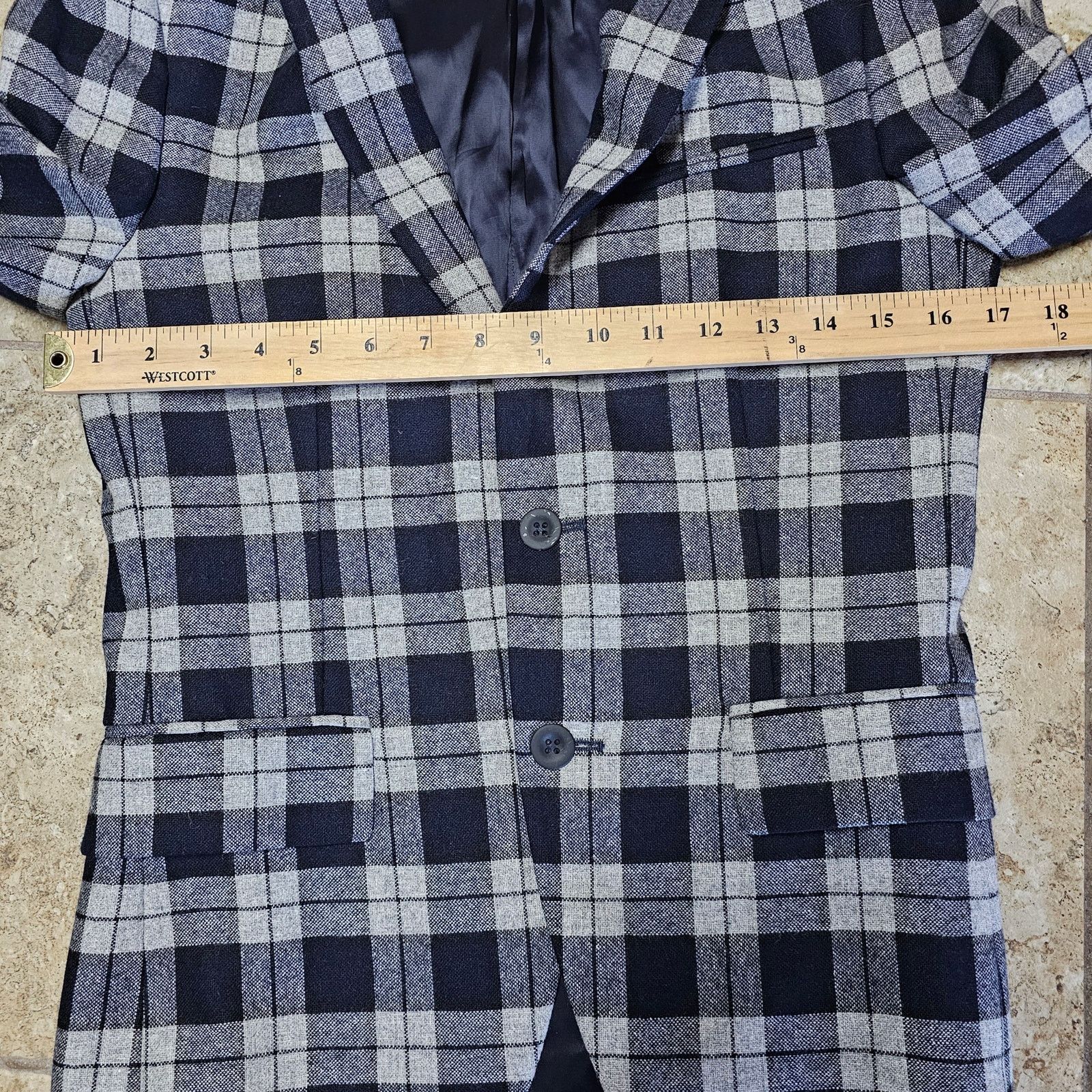 Sisley Sisley Made in Italy Mens Slim Fit Gray/Black Blazer szSmall Size US S / EU 44-46 / 1 - 8 Thumbnail