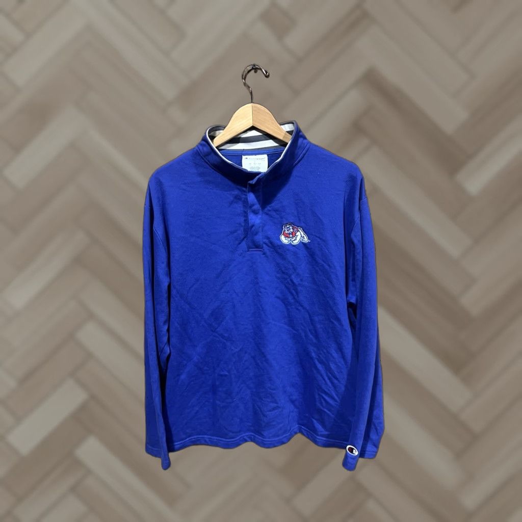 Champion **Champion Blue Pullover Sweatshirt Large Mens Mock Neck** User: **Champion Blue Pullover Sweatshirt Mens Large Mock Neck** Size US L / EU 52-54 / 3 - 1 Thumbnail