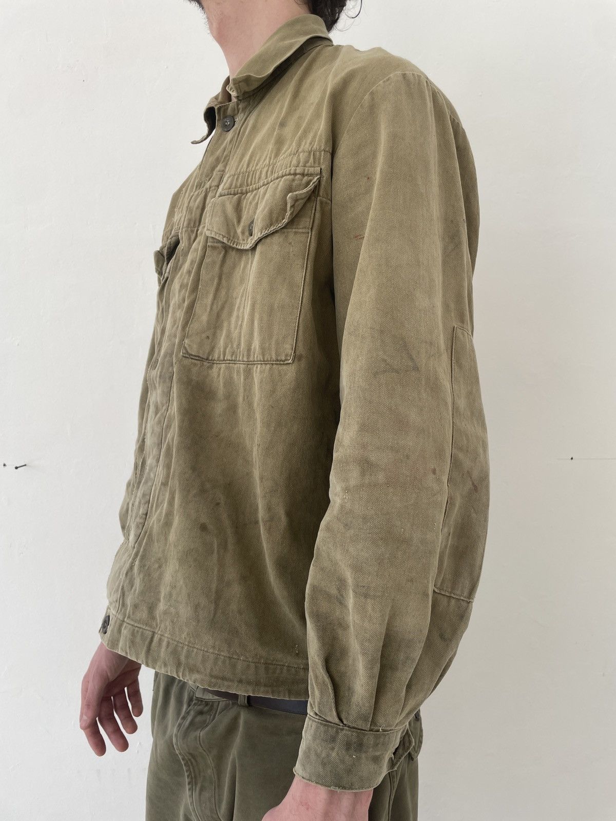 Vintage 50s Vintage Military Eastern Bloc Overshirt Jacket Workwear Size US M / EU 48-50 / 2 - 3 Thumbnail
