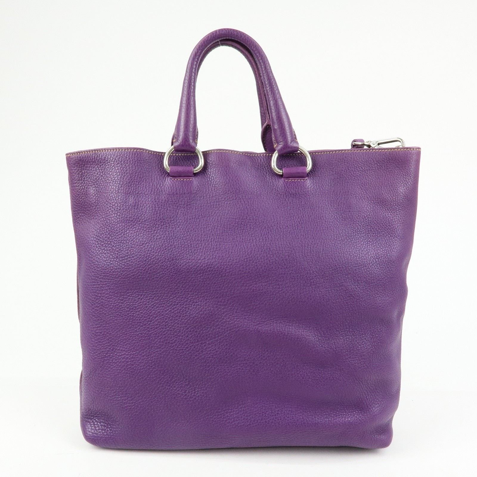 Prada Prada Vitello Daino Tote Purple Size ONE SIZE - 2 Thumbnail