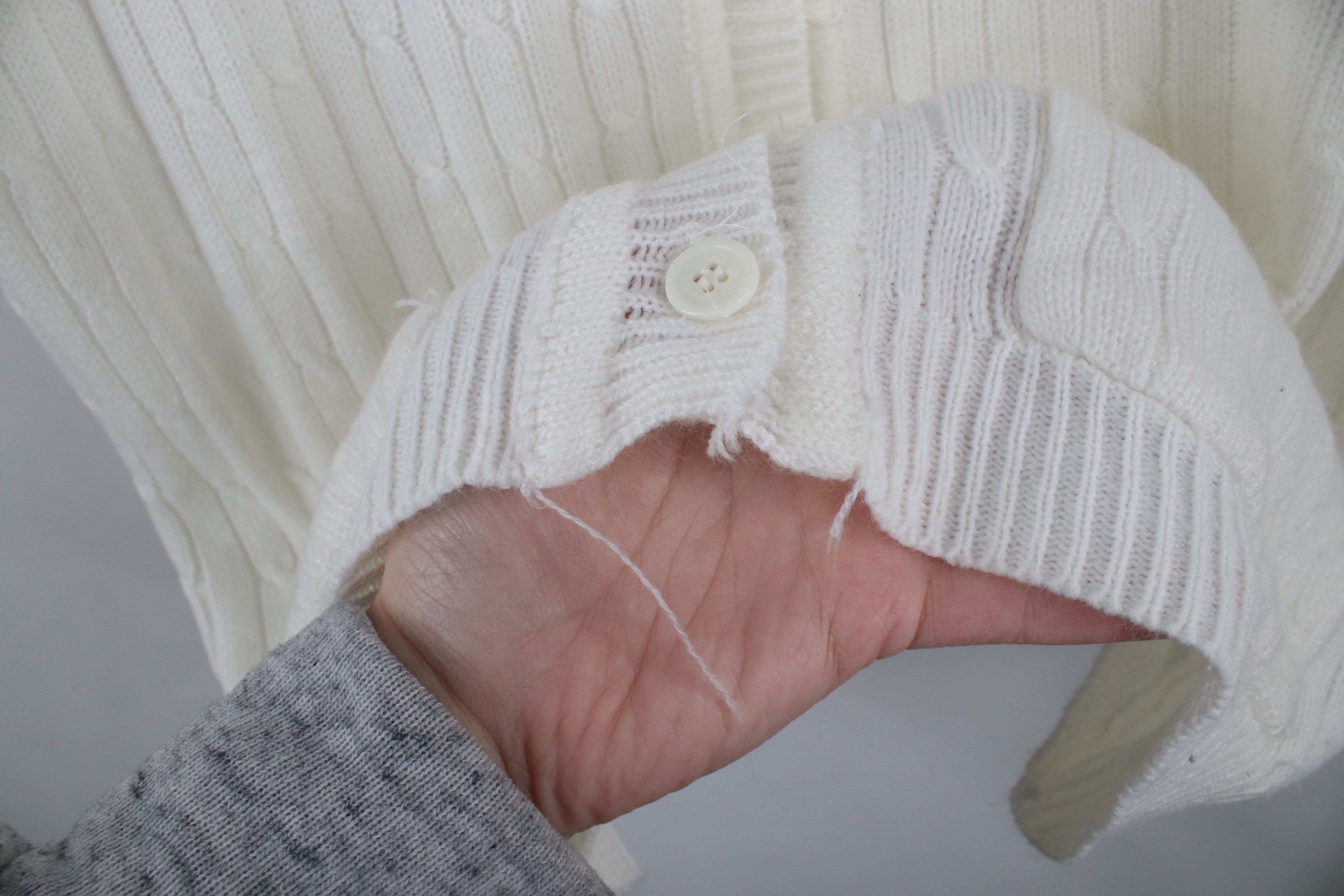 Vintage Vintage 90s Streetwear Knit Cardigan Sweater Vest White Size XL / US 12-14 / IT 48-50 - 8 Thumbnail