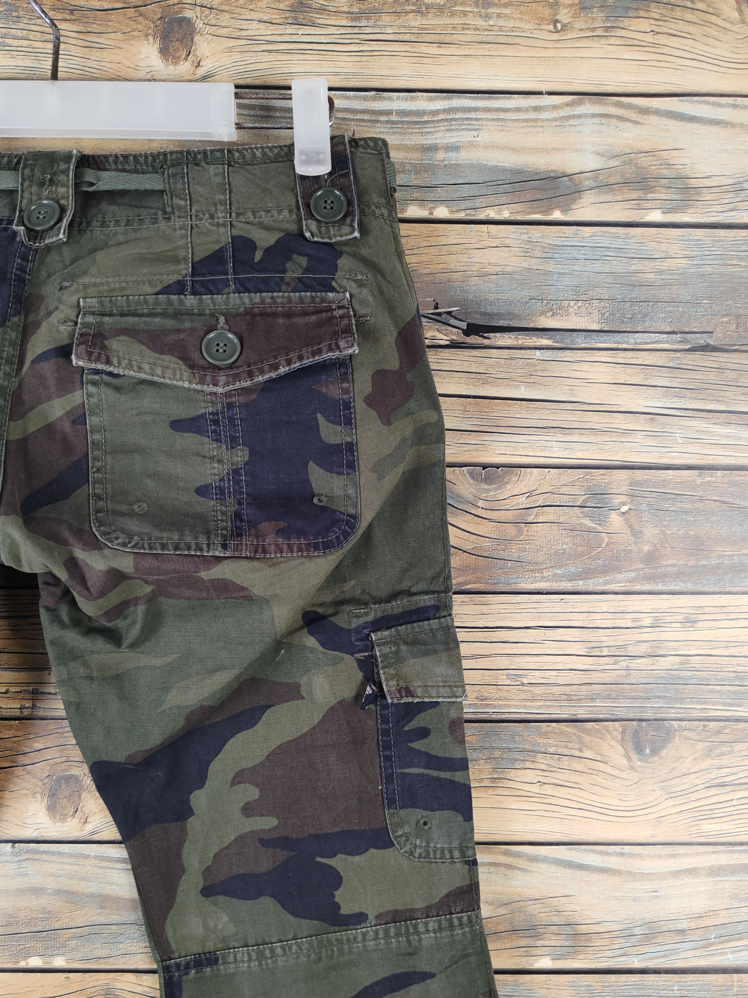 Alpha Industries DL Alpha Industries Camouflage Multipocket Cargo Pants #2348 Size 26" / US 2 / IT 38 - 11 Thumbnail