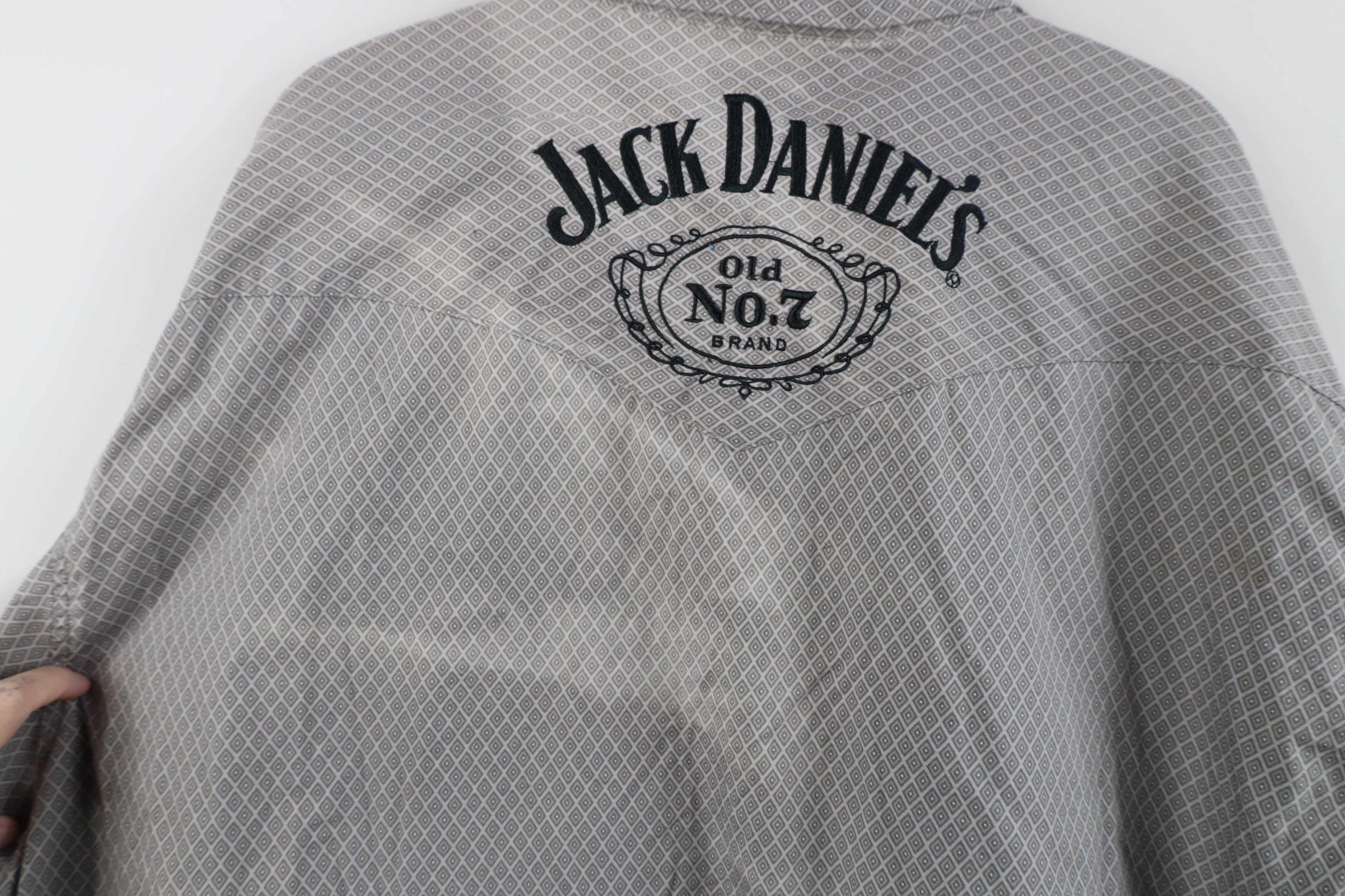 Vintage Jack Daniels x Wrangler Diamond Western Cowboy Button Shirt Size US XXL / EU 58 / 5 - 12 Thumbnail