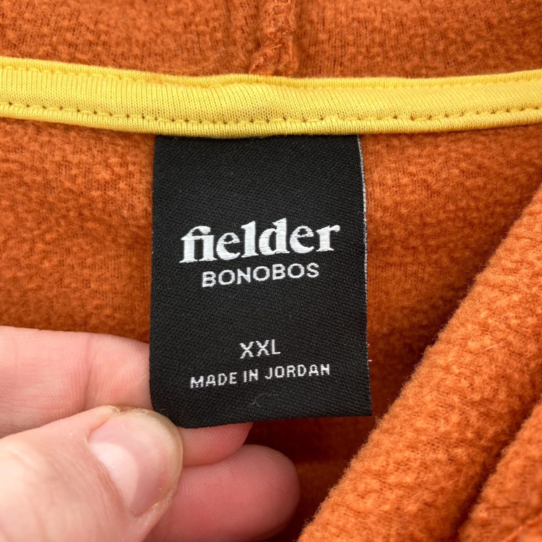 Bonobos Bonobos Fielder Fleece Full Zip Hooded Jacket Mens 2XL Burnt Orange Drawstring Size US XXL / EU 58 / 5 - 4 Thumbnail