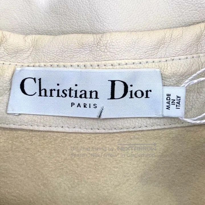 christian dior beige monkey print leather jacket.