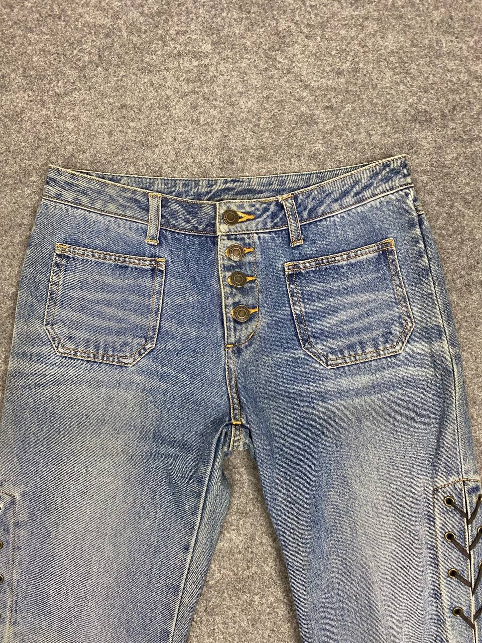 Japanese Brand vintage japanese brands bootcut flare denim bondage style Size 29" - 7 Thumbnail