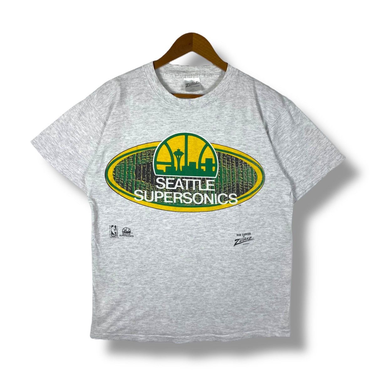 NBA × Vintage Vintage 90's Nba SEATTLE SUPERSONICS Logo Graphic Tee Shirt Size US L / EU 52-54 / 3 - 1 Thumbnail