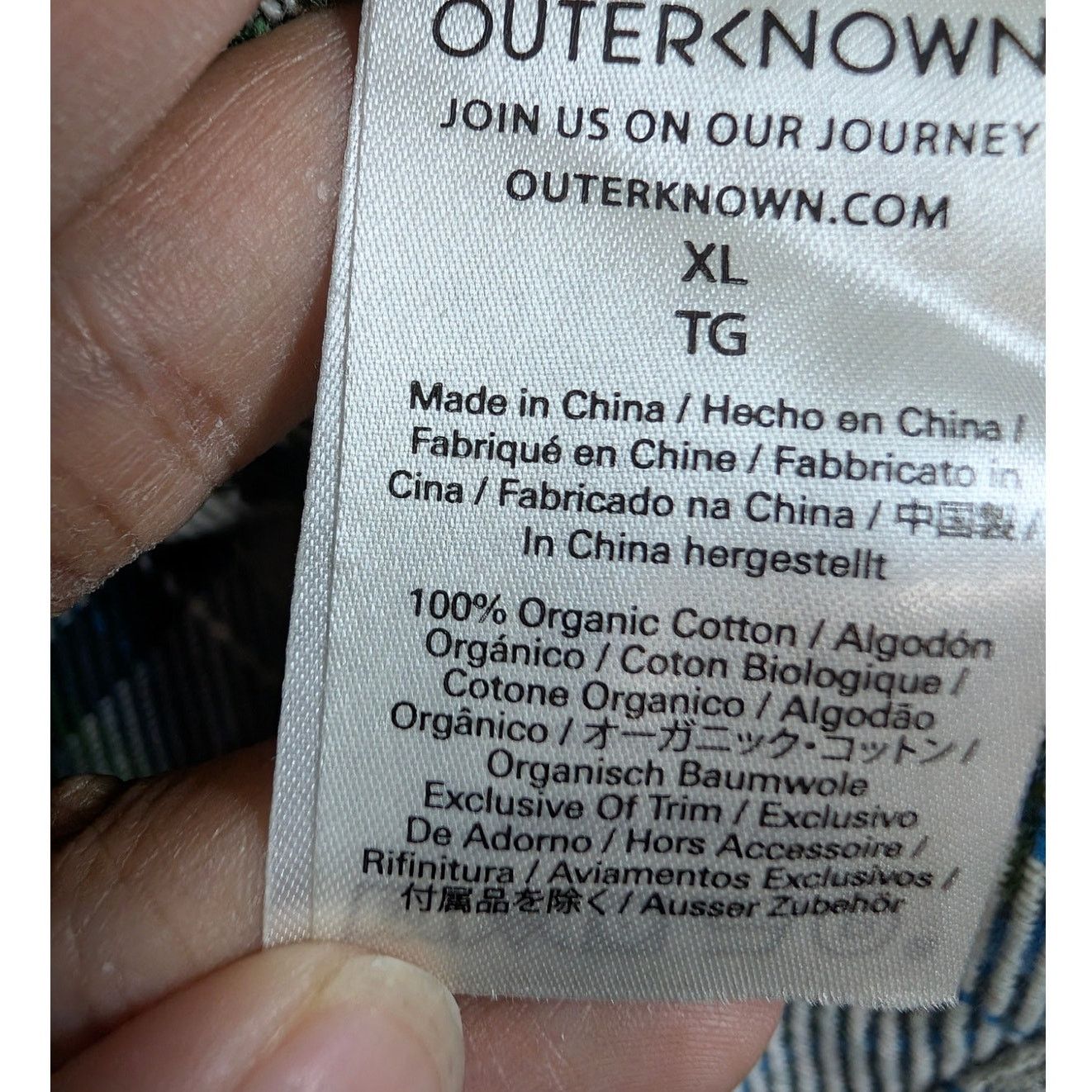 Outerknown Outerknown Blanket Shirt Green Blue Plaid Long Sleeve Men’s Size US XL / EU 56 / 4 - 4 Thumbnail