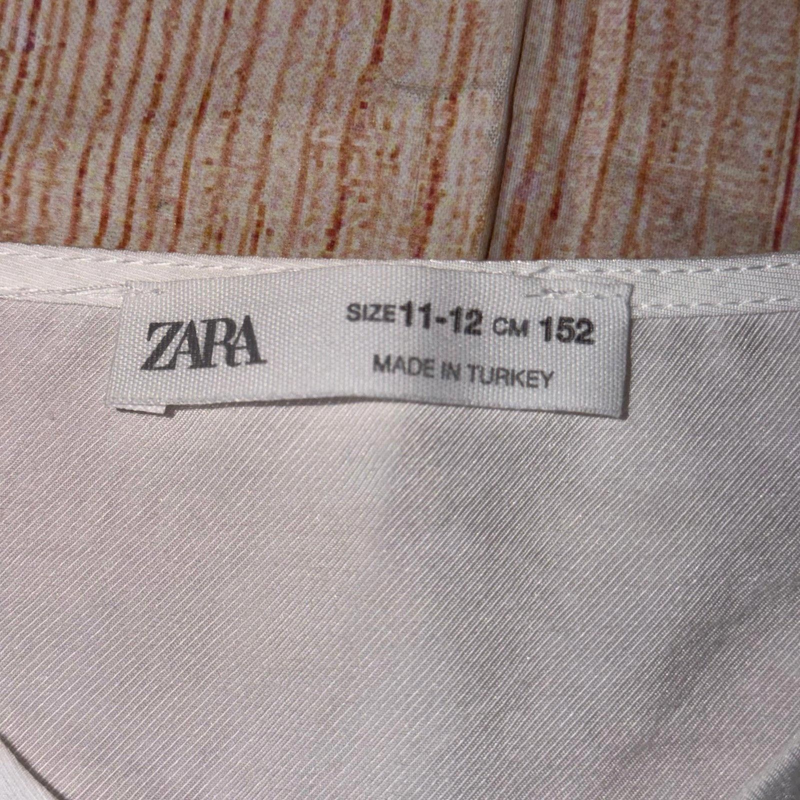 Zara Zara Girls 11/12 White Blouse Size L / US 10 / IT 46 - 6 Thumbnail