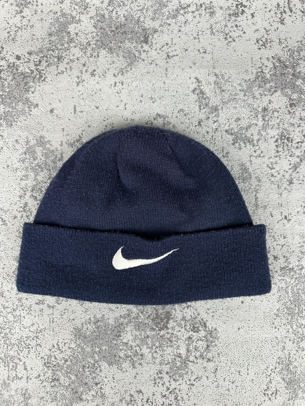 Nike Vintage Nike Beanie Hat Navy/White Double Sided Logo Size ONE SIZE - 2 Thumbnail