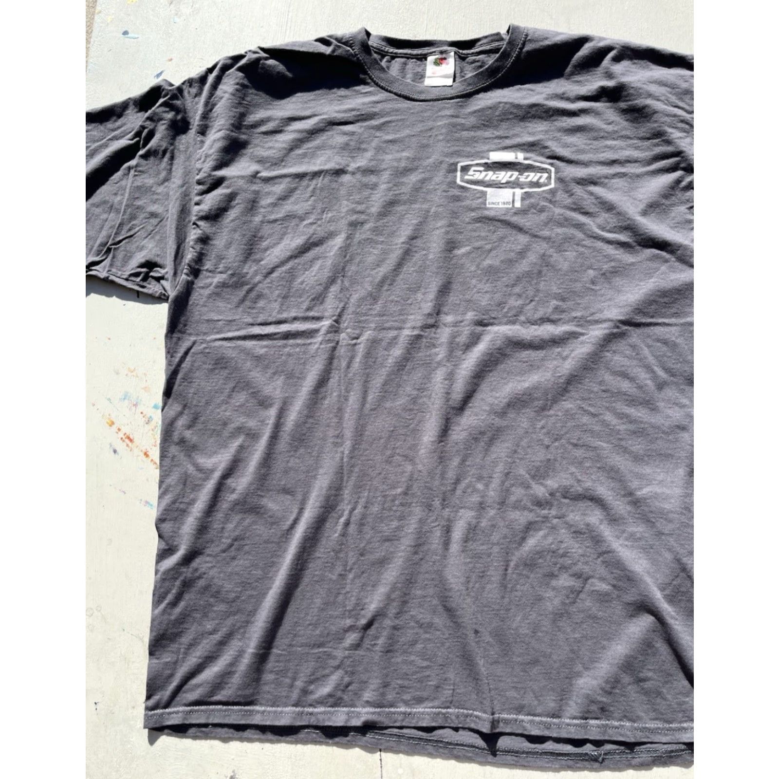 Fruit Of The Loom Men's Snap-On T-Shirt Gray Spell-Out 2XL Workwear Construction Tools Journey USA Shirt Size US XXL / EU 58 / 5 - 4 Thumbnail