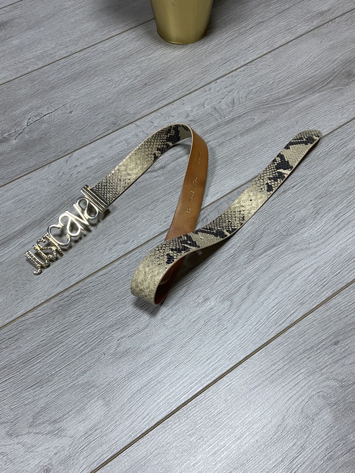 Just Cavalli Just Cavalli Leather python Vintage spell out letters Belt Size ONE SIZE - 1 Thumbnail