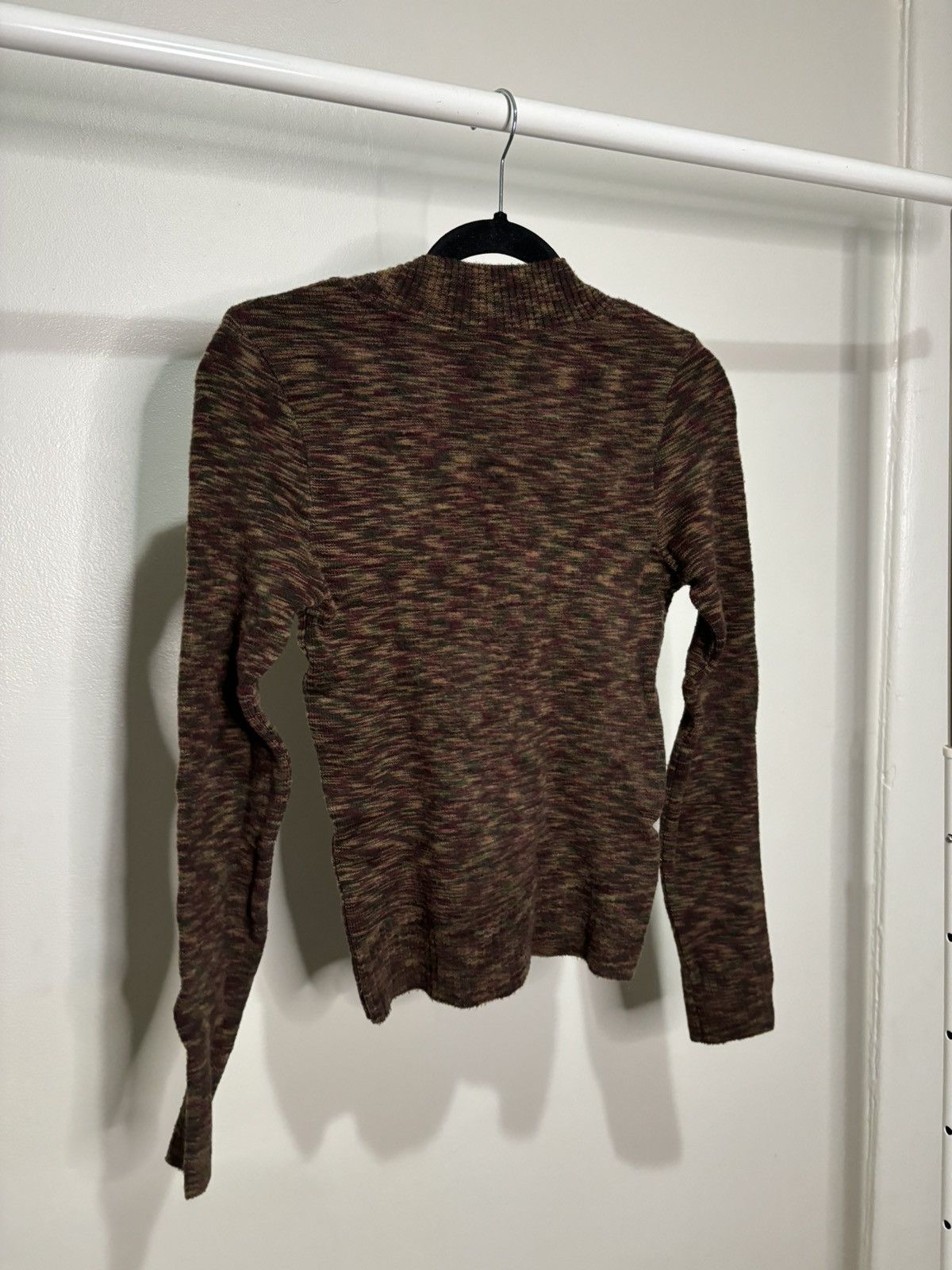 Vintage Vintage 1990s Patterned Acrylic V-Neck Sweater Size XS / US 0-2 / IT 36-38 - 5 Thumbnail