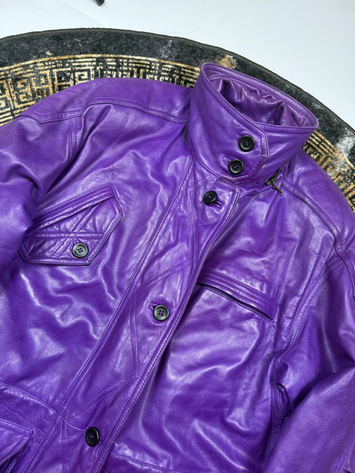 Escada Leather Jacket -Coat Escada Very rare model Vintage Size L / US 10 / IT 46 - 5 Thumbnail