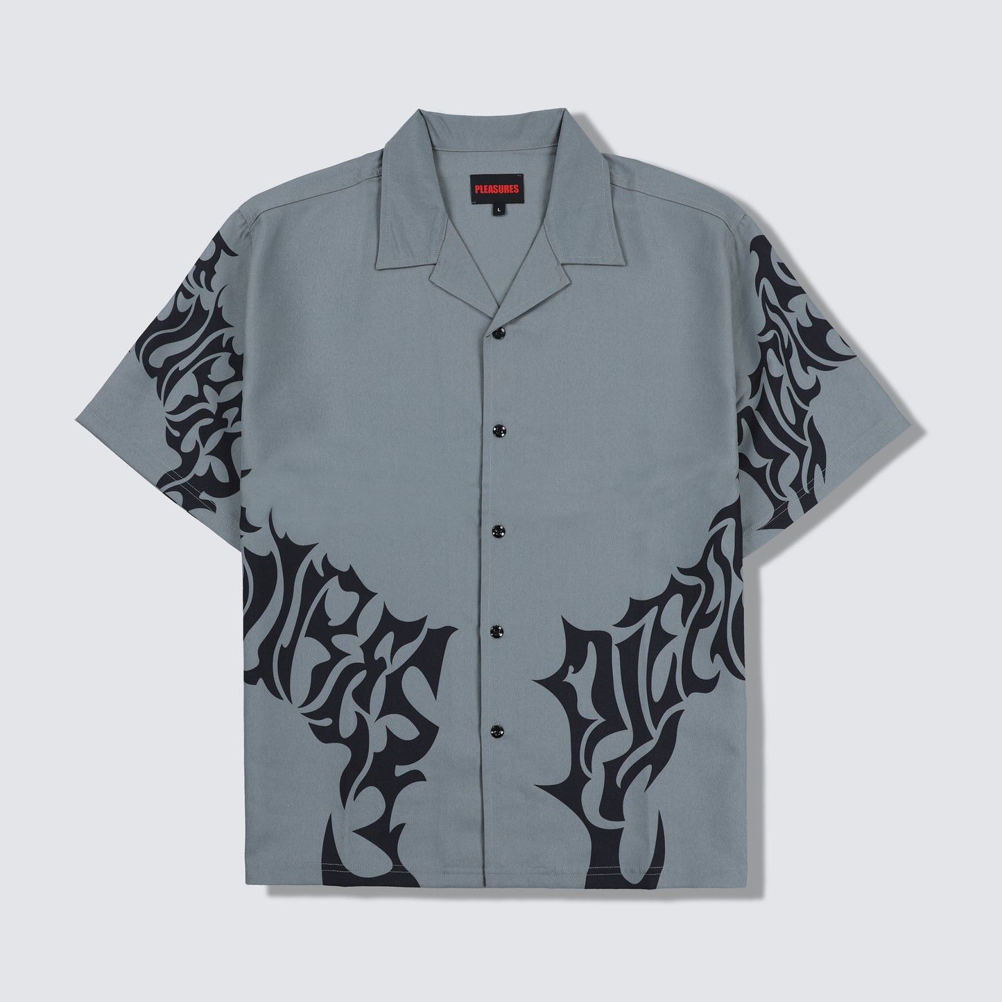 image of Pleasures Bio Button Down Shirt in Grey, Men's (Size 2XL)